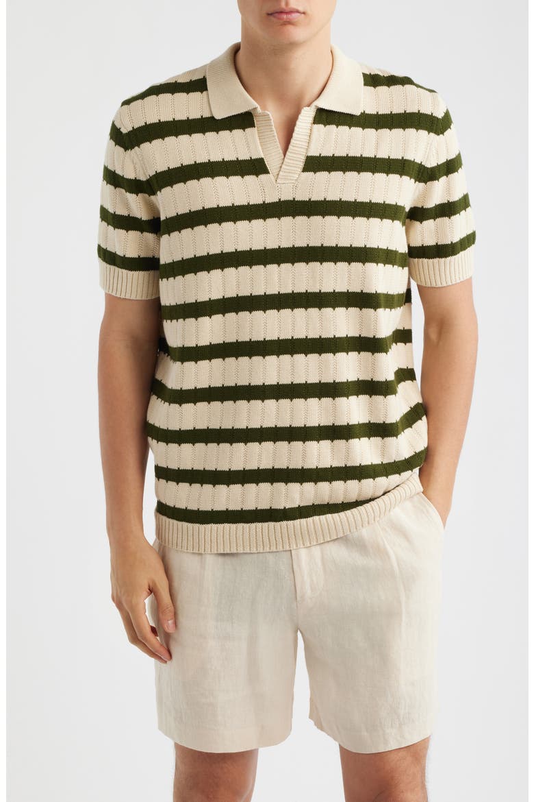 Stine Stripe Polo Sweater, Main, color, CREAM