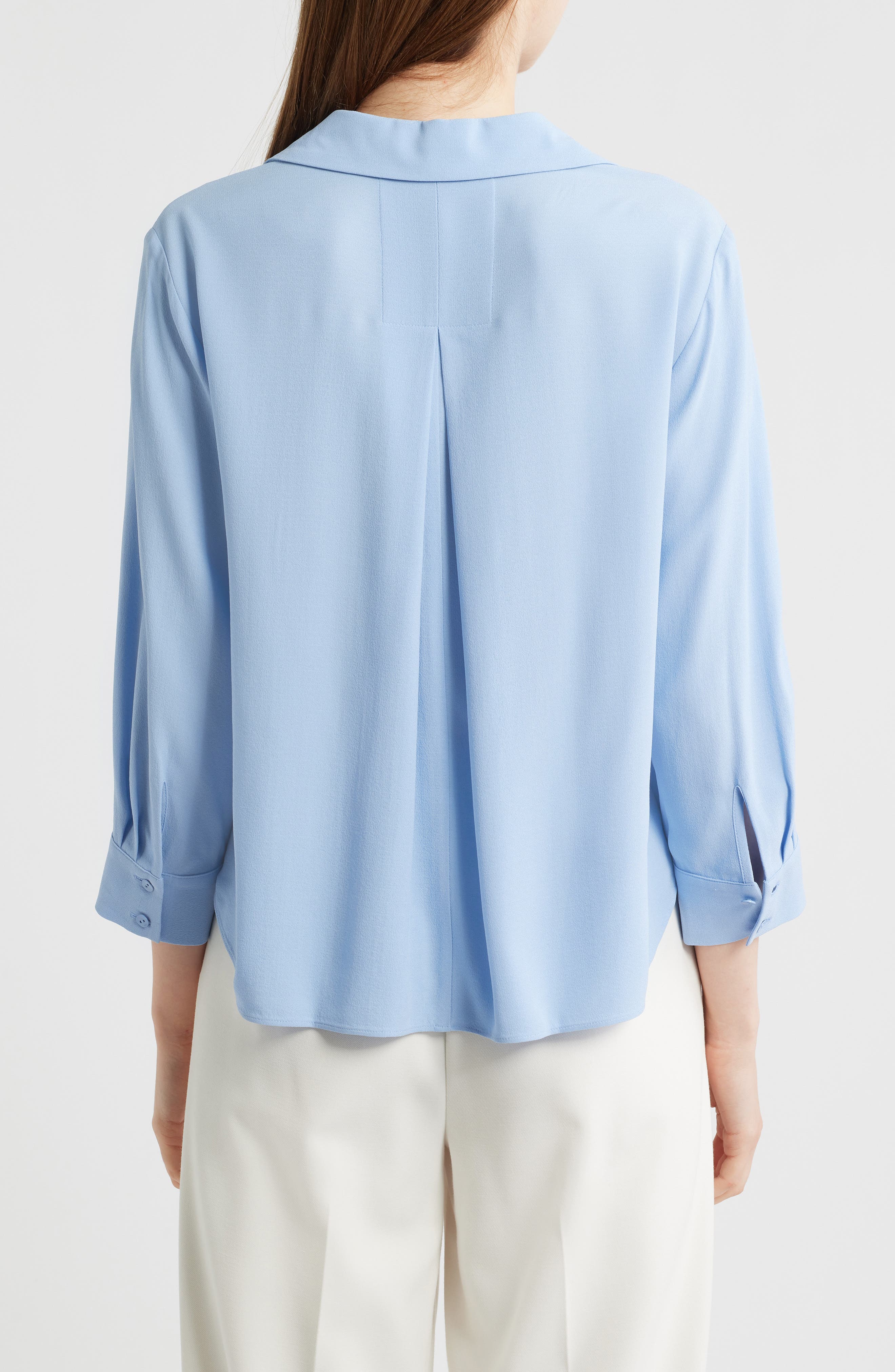 Split Neck Silk Georgette Top - image 4
