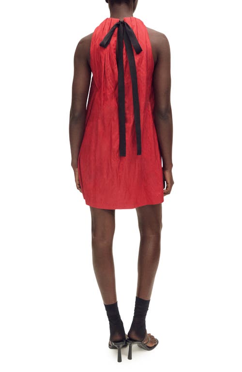 Mango Halter Dress With Bow Detail Red