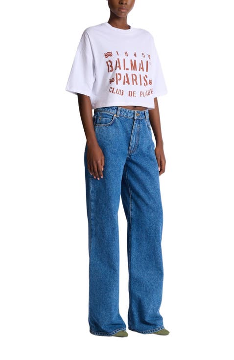 T-shirt with Balmain Plage print