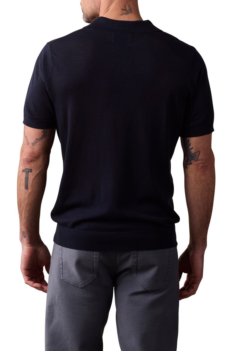 Solid Johnny Collar Polo Sweater, Alternate, color, NAVY