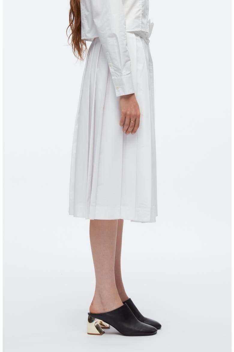 Knife Pleat Belted Midi Skirt, Alternate, color, WHITE