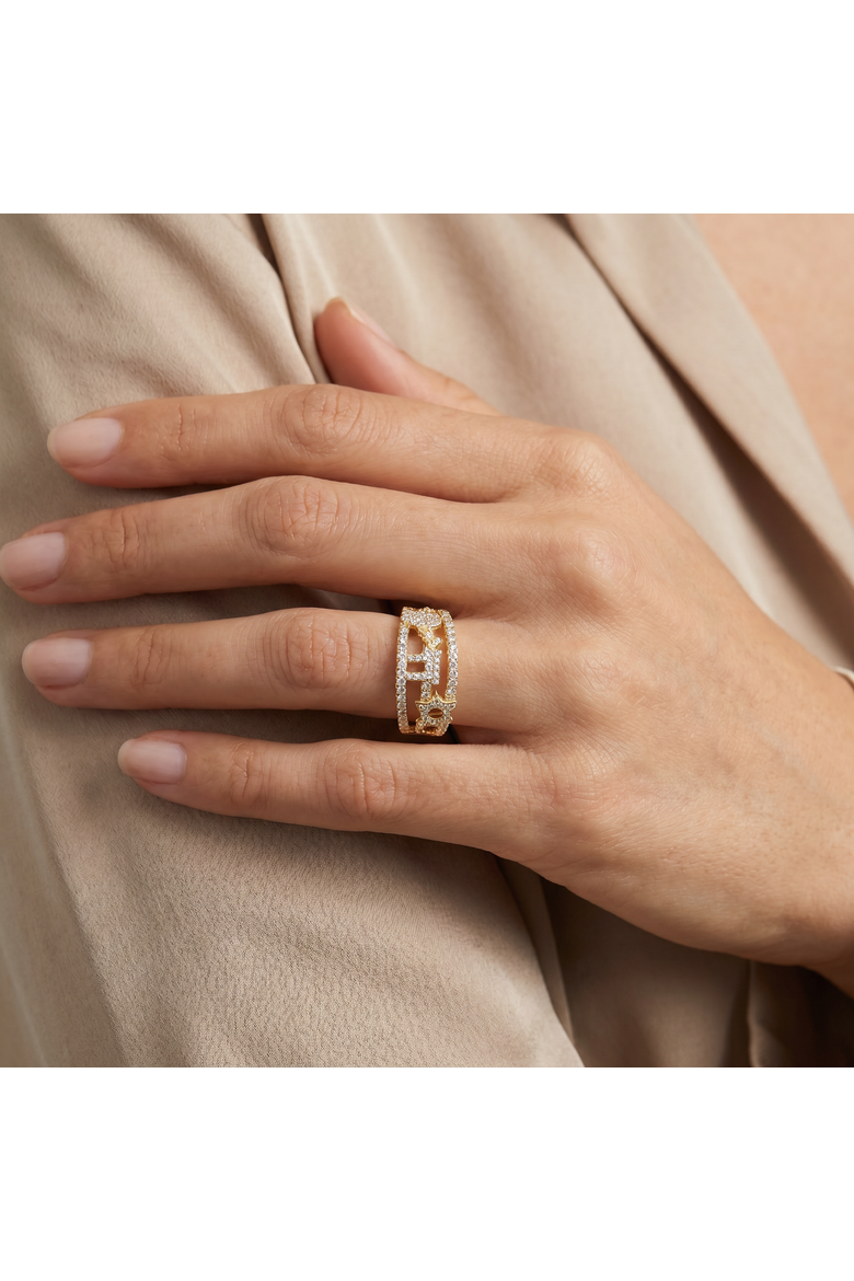 Jewish Motif Eternity Band Ring, Alternate, color, Gold