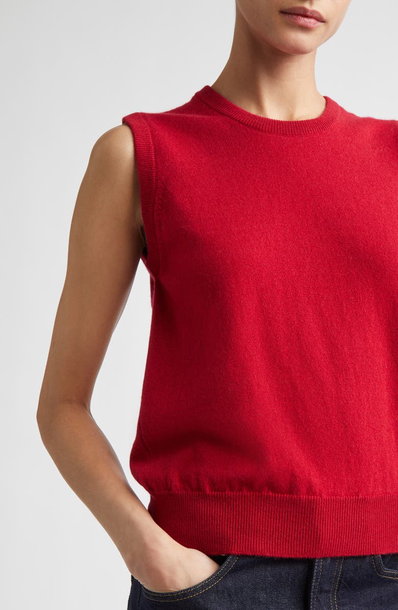 Johnstons of Elgin Iris Cashmere Sweater Vest, Alternate, color, Claret