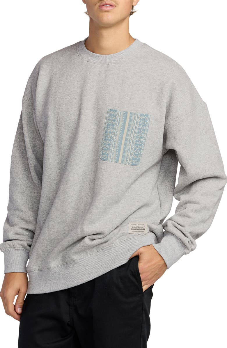 Billabong Austin Garage Pocket Sweatshirt, Alternate, color, Light Grey Heather