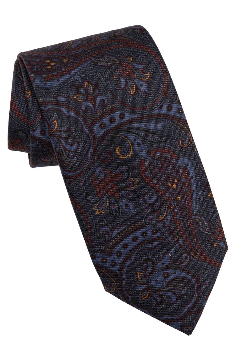 Elizabetta Marsala - Printed Madder Silk Tie for Men, Main, color, Blue