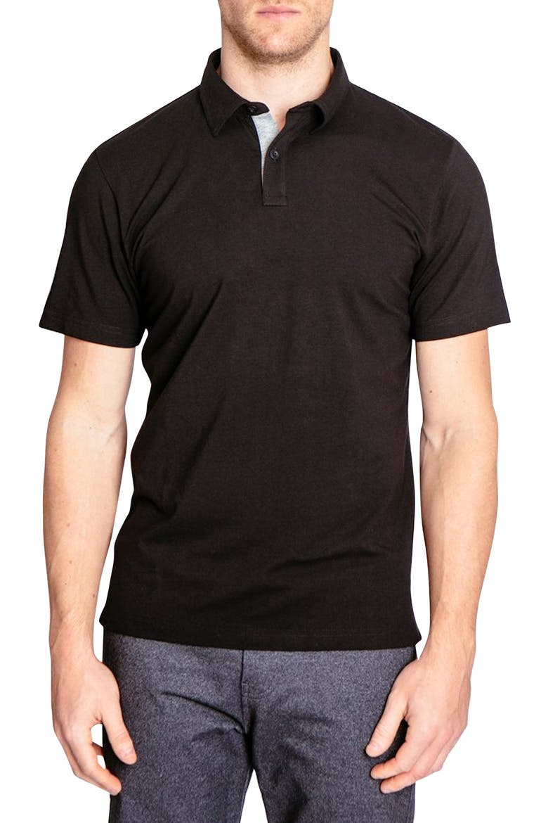Go-To Athletic Fit Performance Polo, Main, color, BLACK