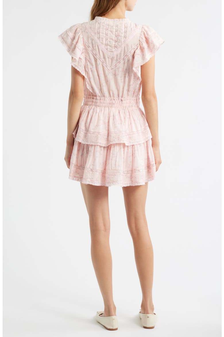 Gwen Ruffle & Lace Minidress, Alternate, color, APPLE BLOSSOM