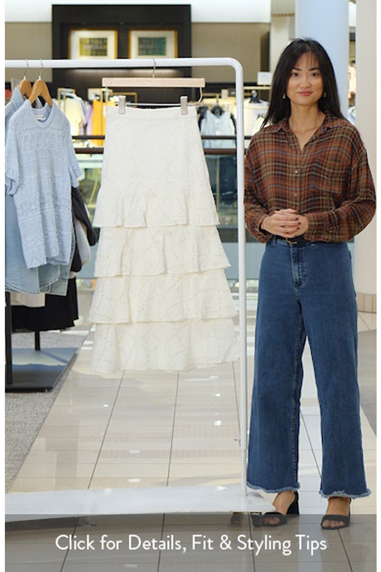 Tiered Eyelet Embroidered Maxi Skirt video