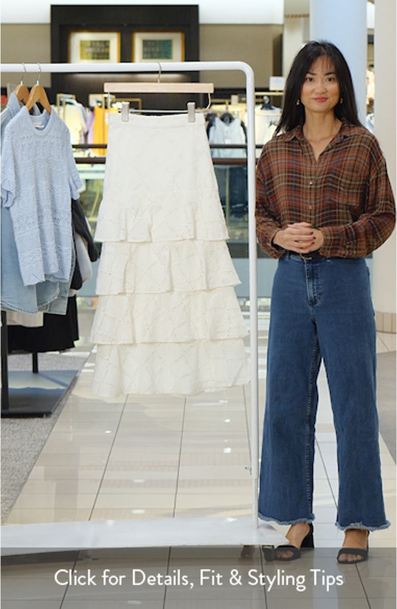 Tiered Eyelet Embroidered Maxi Skirt, sales video thumbnail
