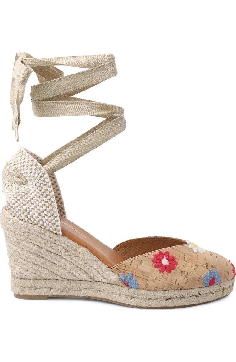 André Assous Ensley Embroidered Espadrille Wedge Sandal, Alternate, color,