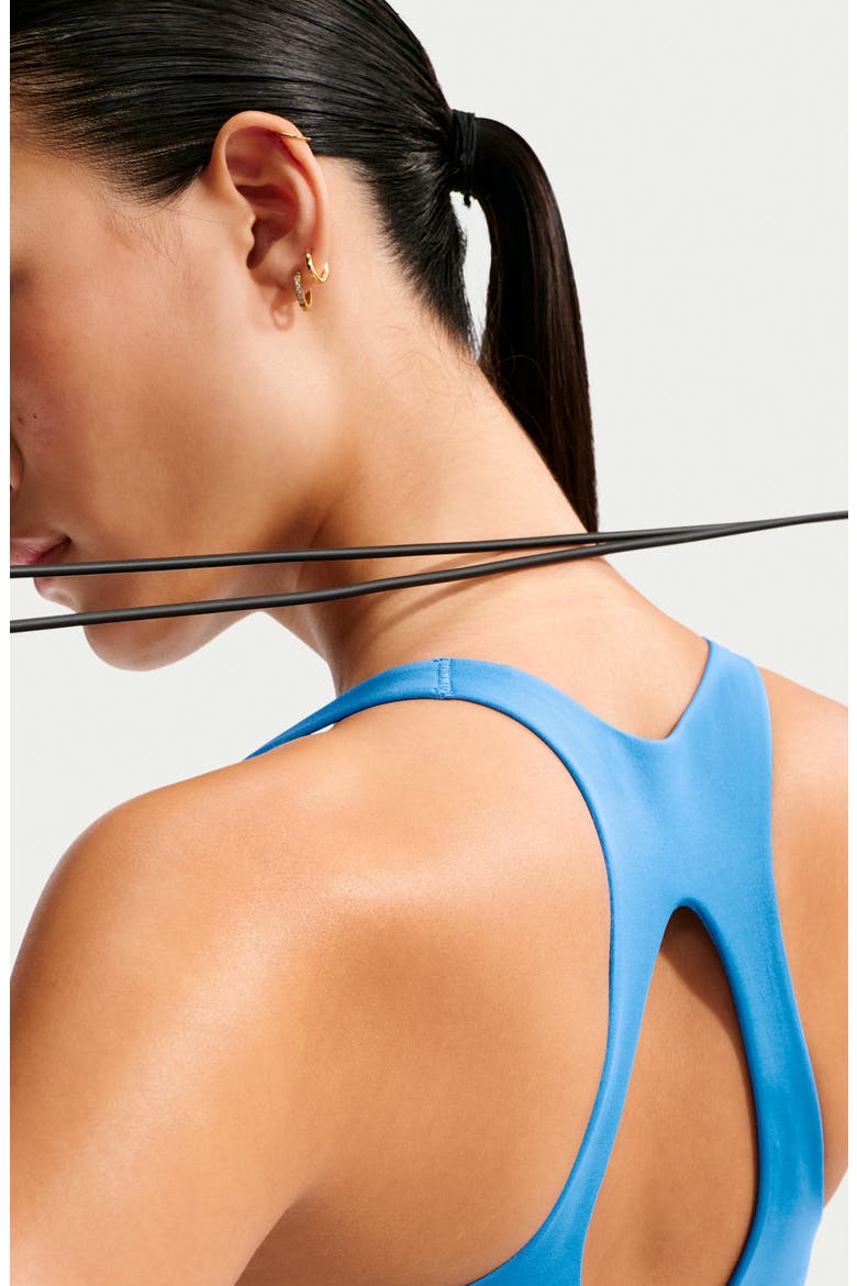 Universa Medium Support Padded Sports Bra Tank, Alternate, color, LIGHT PHOTO BLUE