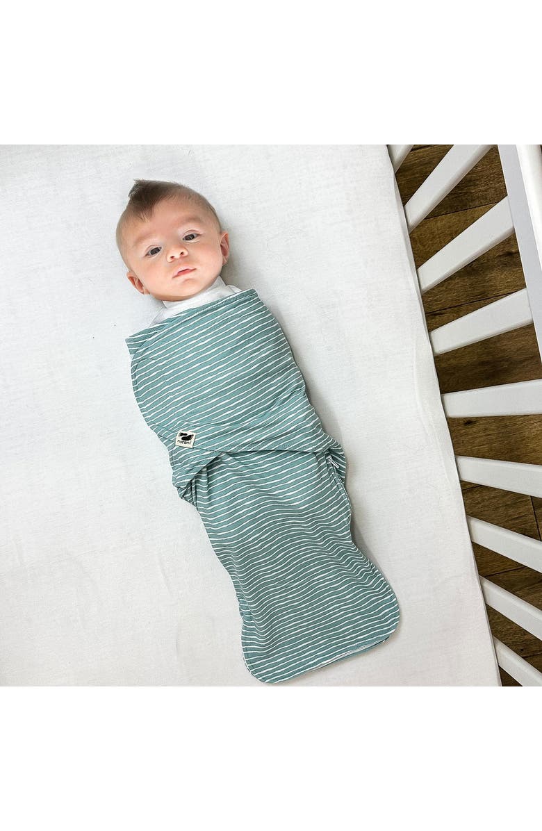 Norani Organic Snugababe Swaddle Sleep Pod with Arm Inserts, Alternate, color, Green Stripes