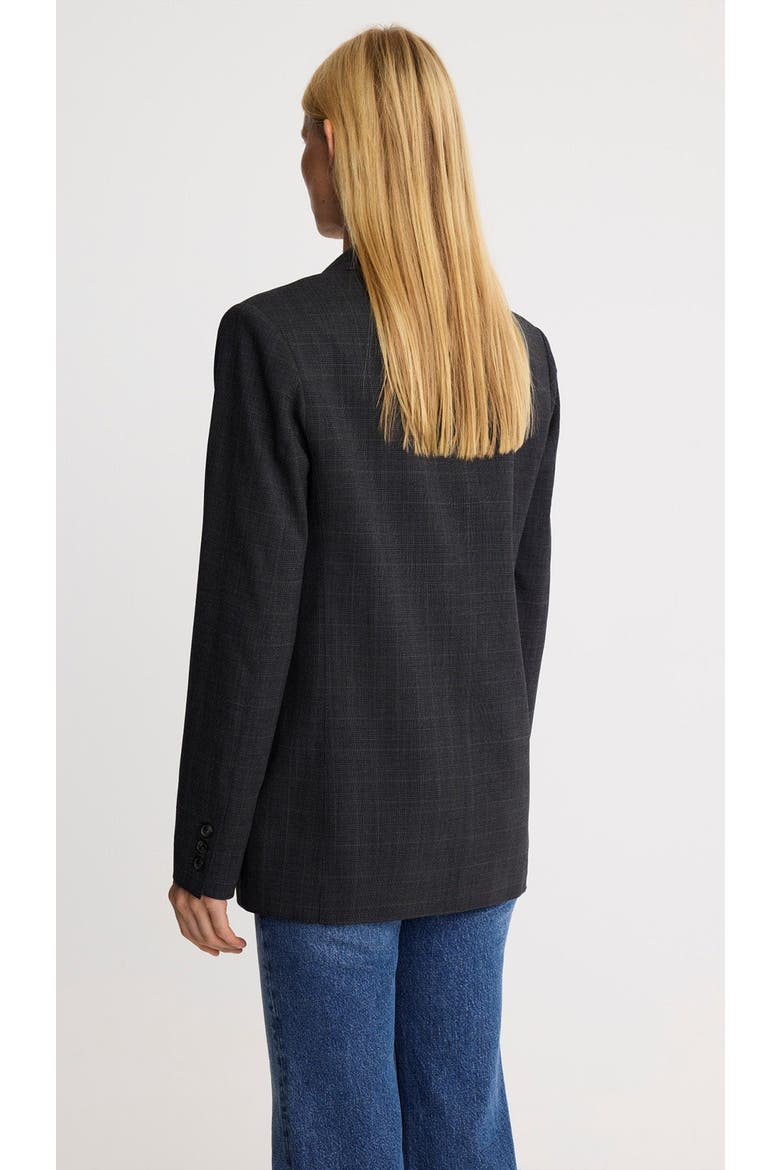 Straight Three Button Blazer, Alternate, color, Iron Glen Check