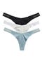 Refined Ribbed Thongs - Pack of 3
