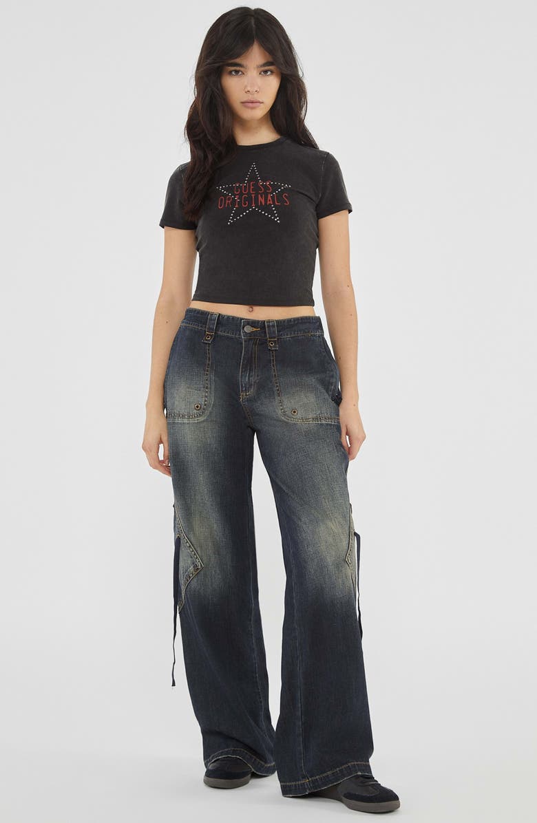 GUESS Embellished Star Logo Graphic Baby Tee, Alternate, color, 