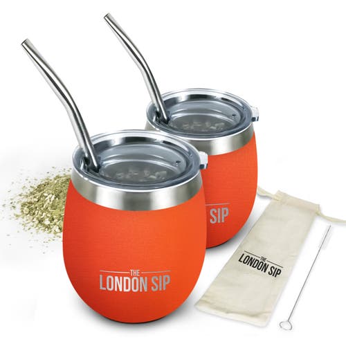 London Sip Yerba Mate Cup Set 8oz In Orange
