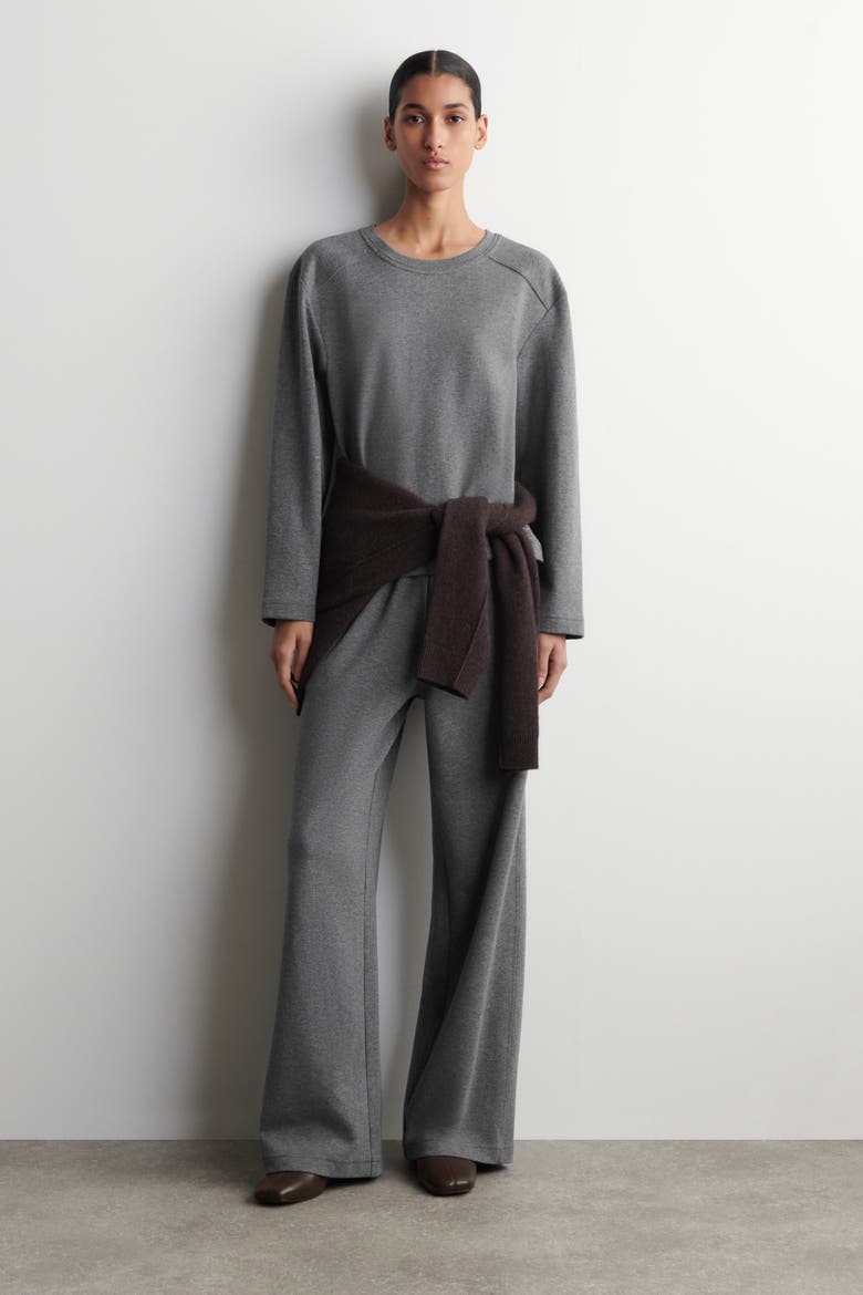 Cotton Long-Sleveled Top, Alternate, color, GRAY MÉLANGE