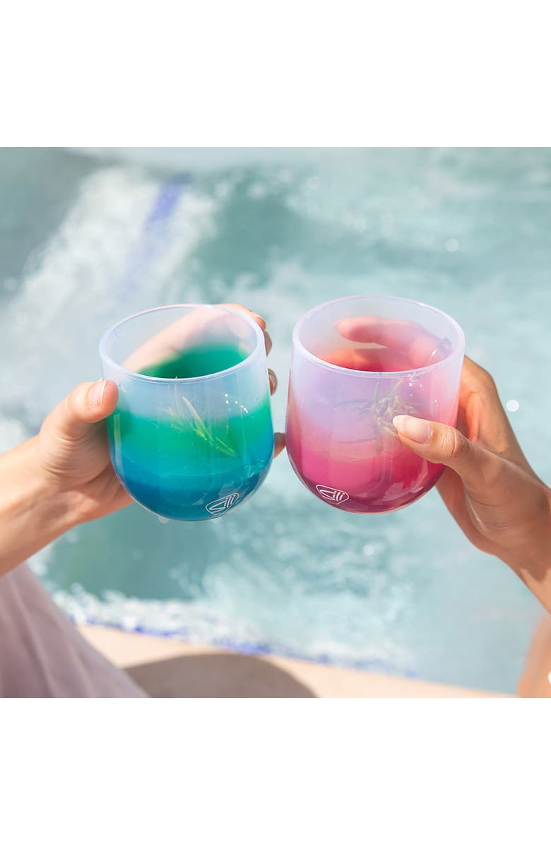 Silipint Silicone 12oz Stemless Wine Glasses 4 Pack, Alternate, color, Multicolored