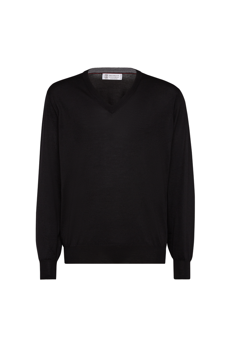 Cashmere and silk sweater, Main, color, Black