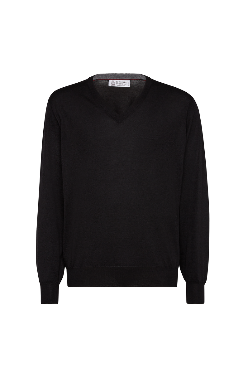 Brunello Cucinelli Cashmere and silk sweater, Main, color, Black