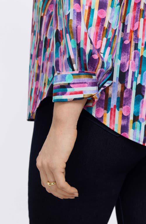 Foxcroft Margie Prism Cotton Button-up Shirt In Multi