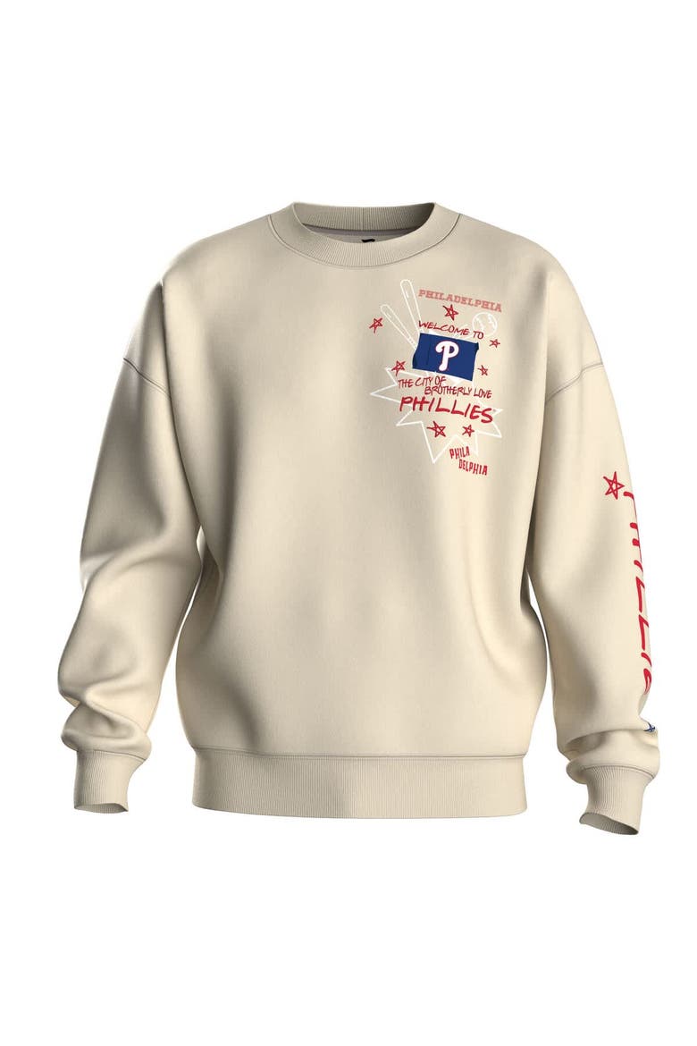 Women's Fanatics  Beige Philadelphia Phillies Graffiti Fleece Sweatshirt, Alternate, color, Beige