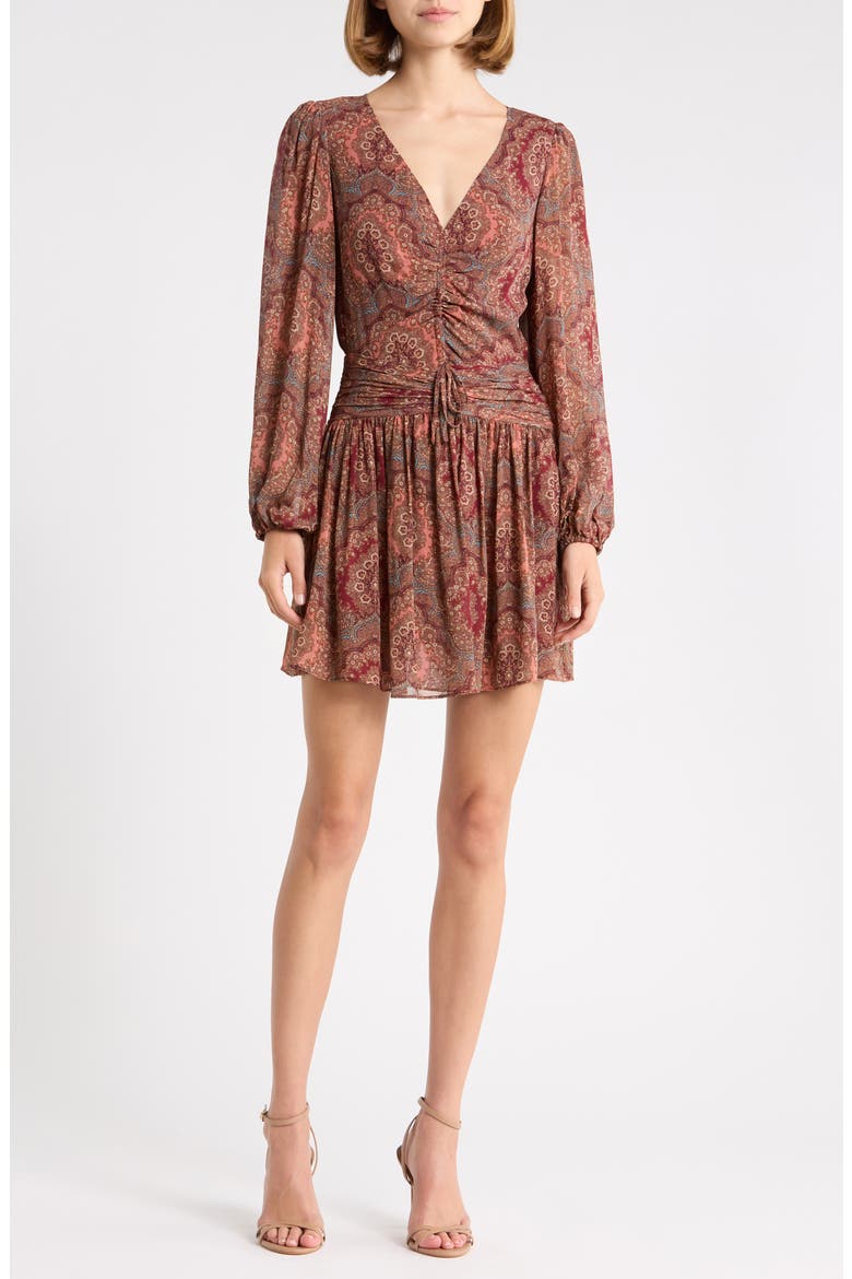 Lainey Silk Minidress, Main, color, SUNSET MULTI