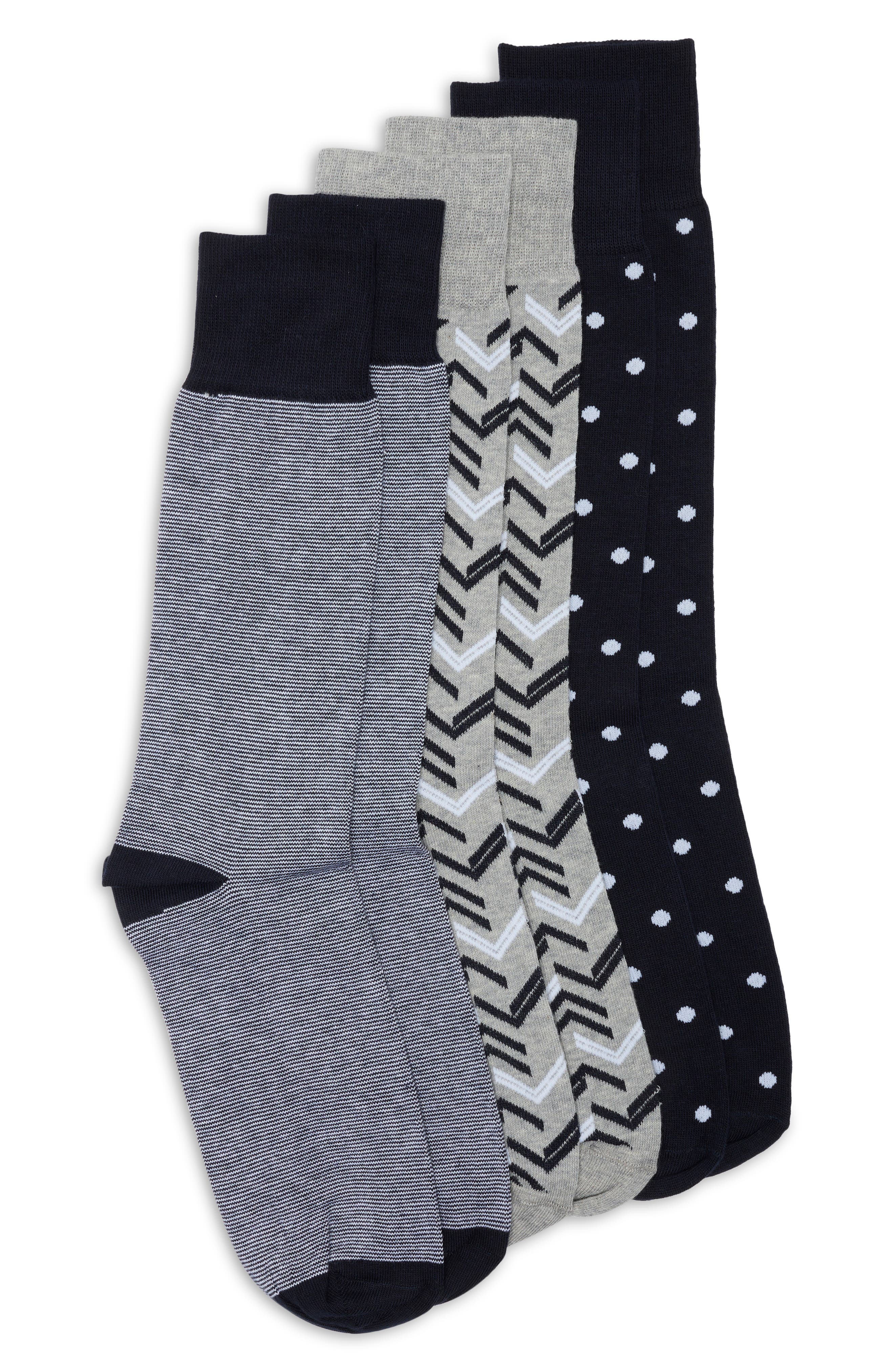 3-Pack Multi-Stripe Dress Socks