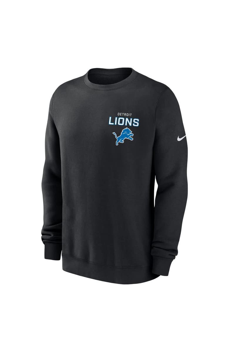 Nike Men's Nike Black Detroit Lions Primetime Club Fleece Pullover Sweatshirt, Alternate, color, Black