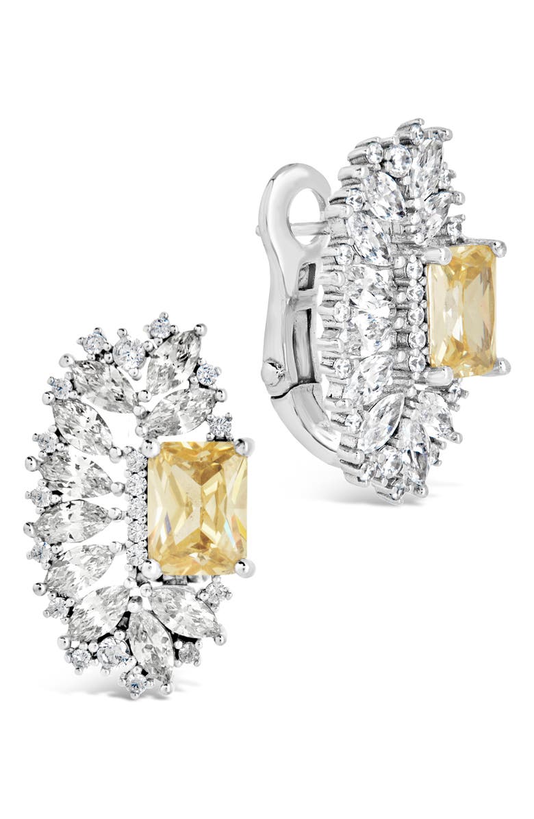 Sterling Forever Nina CZ Statement Stud Earrings, Main, color, Silver