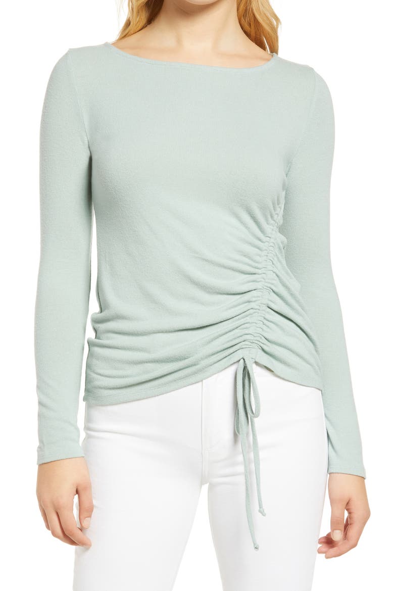 Side Ruched Top, Main, color, RUSSIAN SAGE