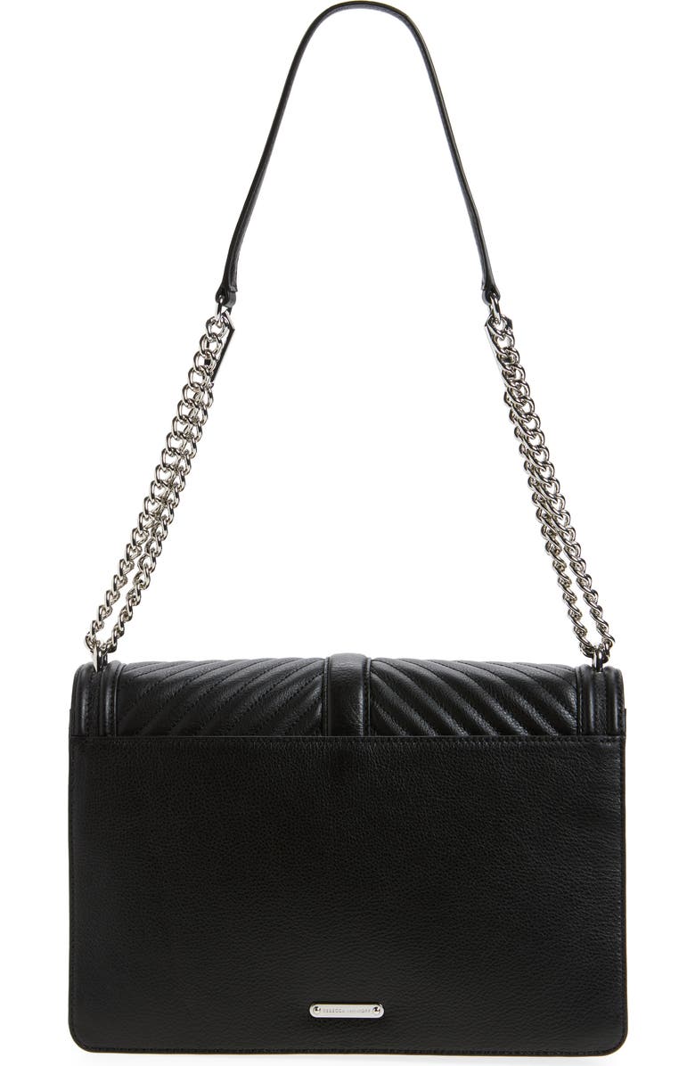Rebecca Minkoff Chevron Quilted Jumbo Love Crossbody, Alternate, color, Black