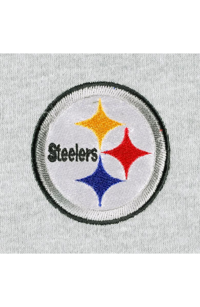 PROFILE Men's Heather Gray Pittsburgh Steelers Big & Tall Fleece Raglan Full-Zip Hoodie Jacket, Alternate, color,