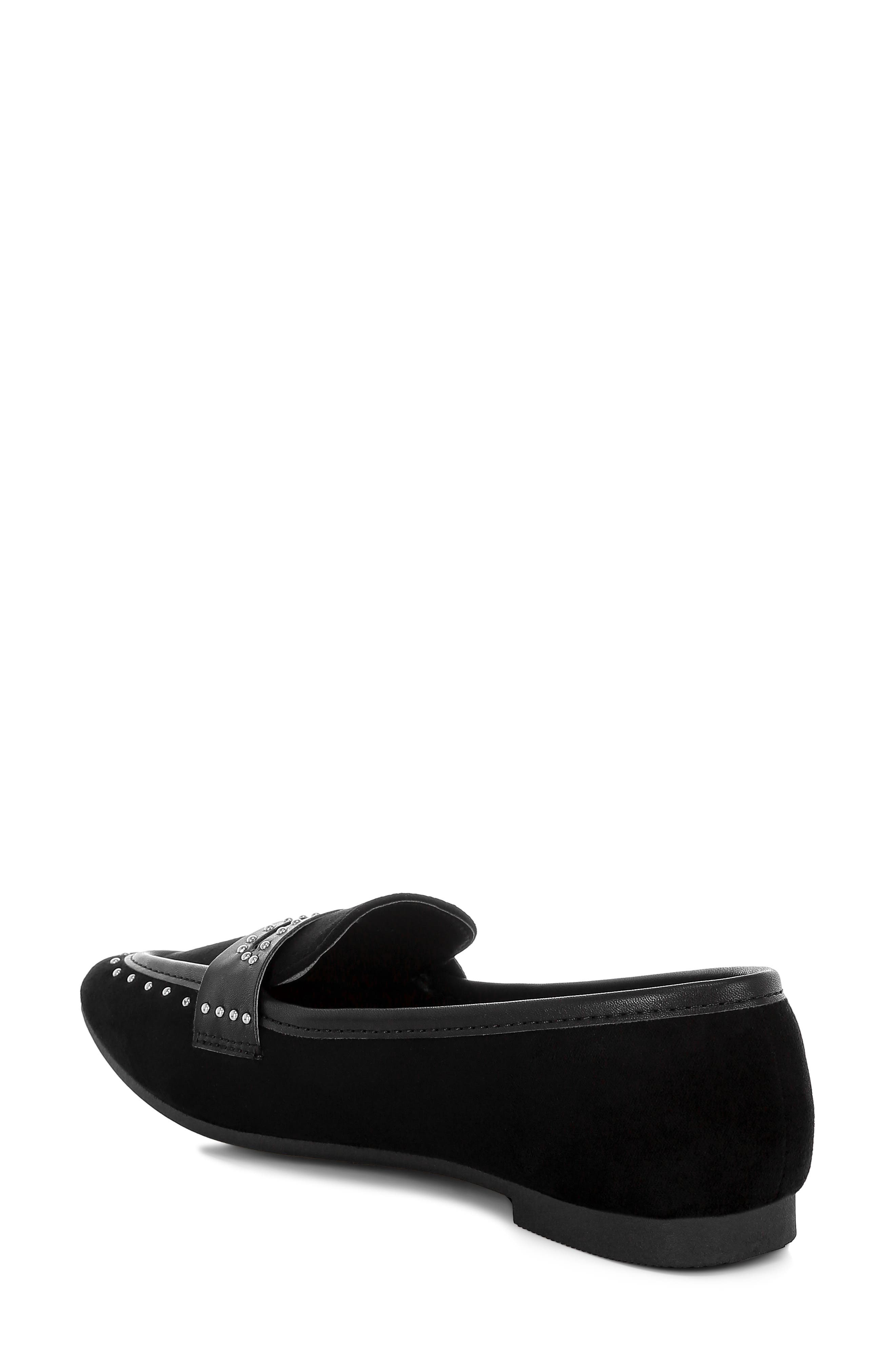 LONDON RAG Lumina Studded Penny Loafer, Alternate, color, Black