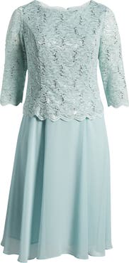 Alex Evenings Mock Two-Piece Midi Dress