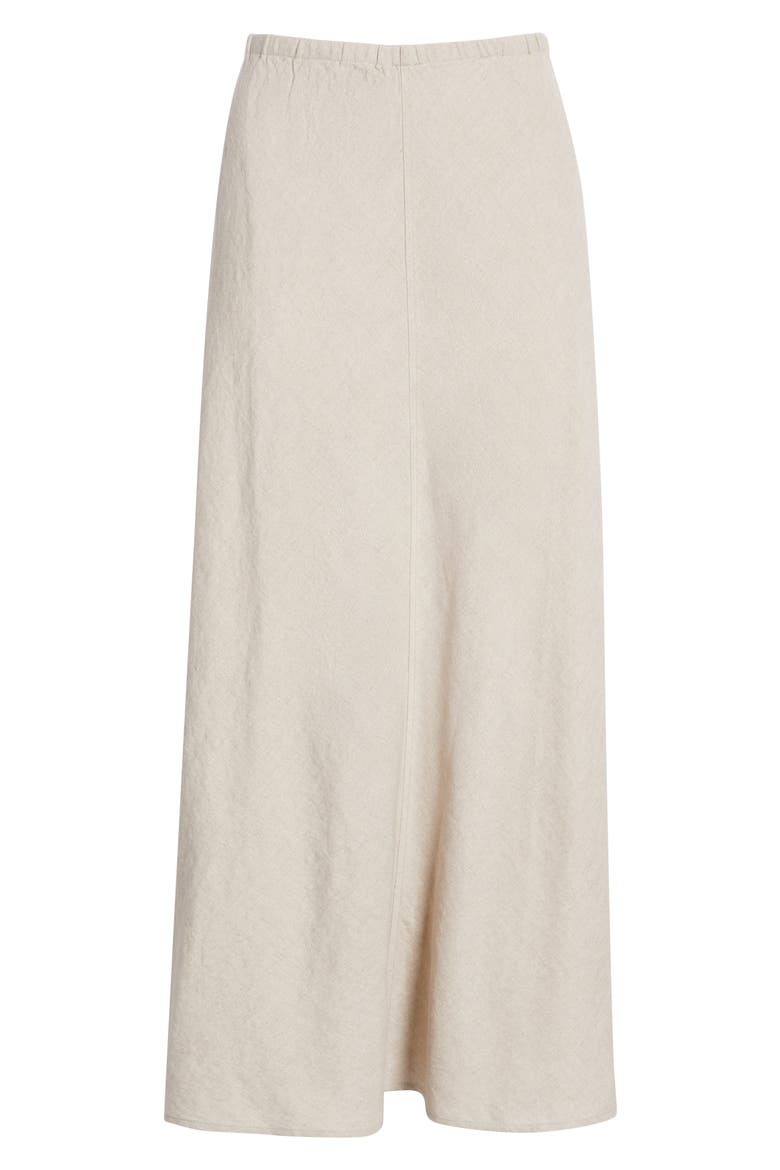 Bias Cut Organic Linen A-Line Skirt, Alternate, color, UNDYED NATURAL