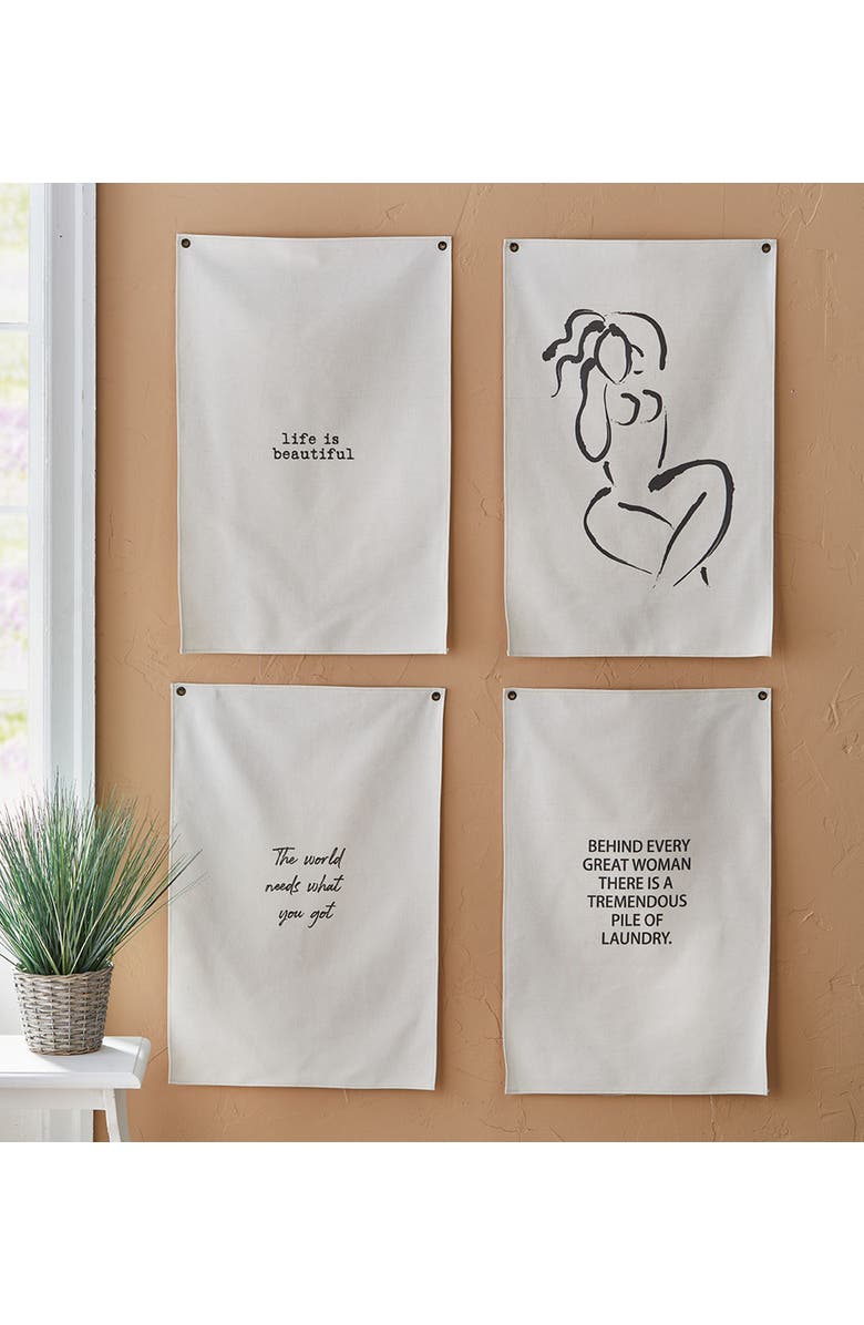 tag Every Woman Natural Cotton Wall Art Everyday Decor Clean, Alternate, color, Beige