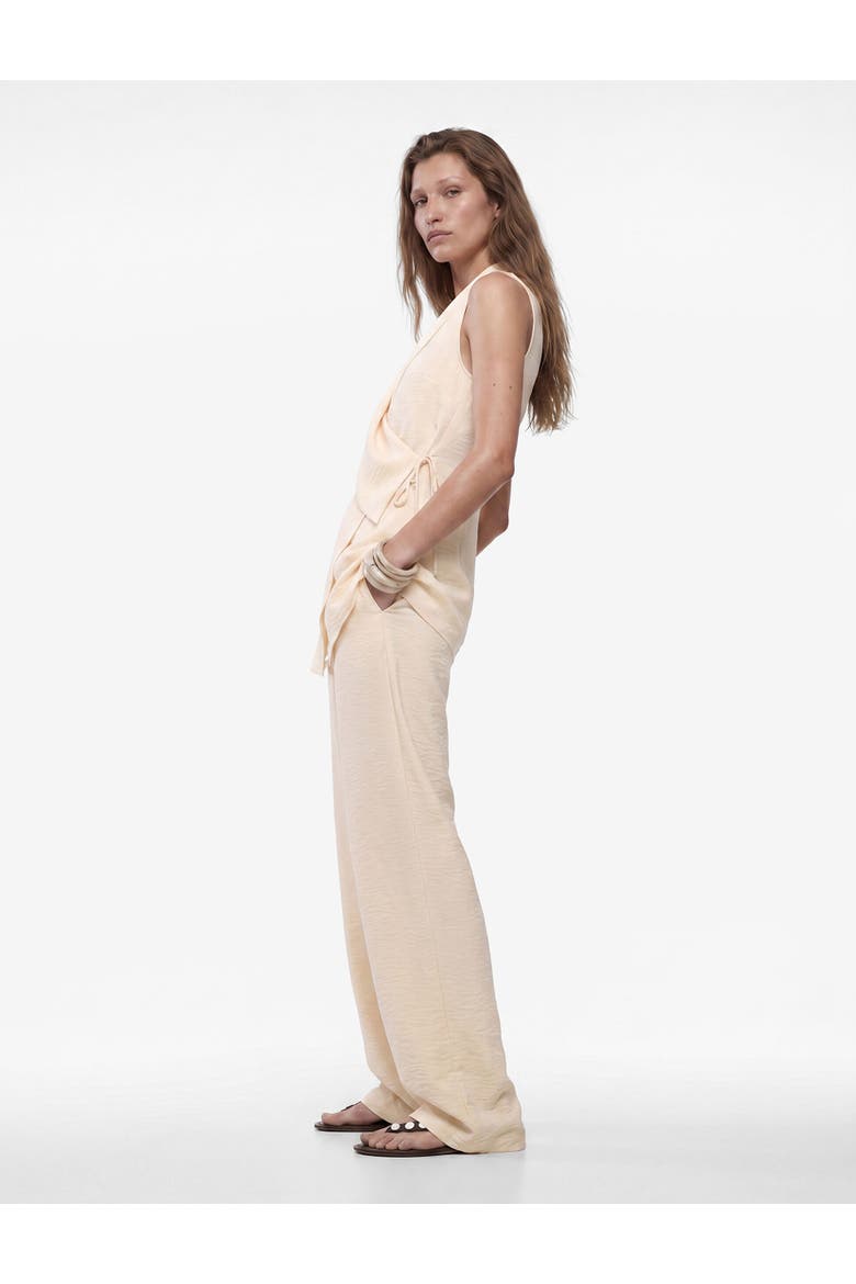 Straight Full Length Belted Wide Leg Pants, Alternate, color, BEIGE