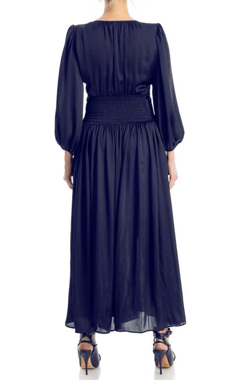Max Studio Keyhole Balloon Sleeve Maxi Dress In Blue