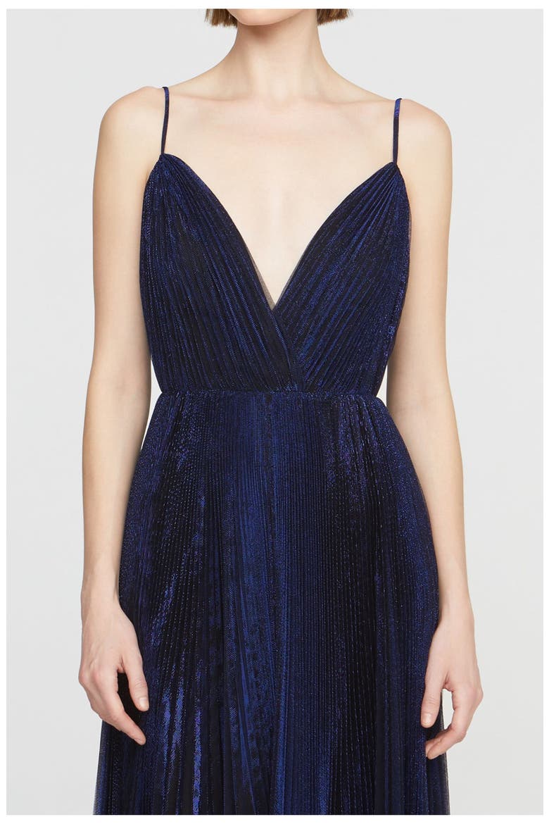 Zellie Crystal Jersey Gown, Alternate, color, Sapphire Stone