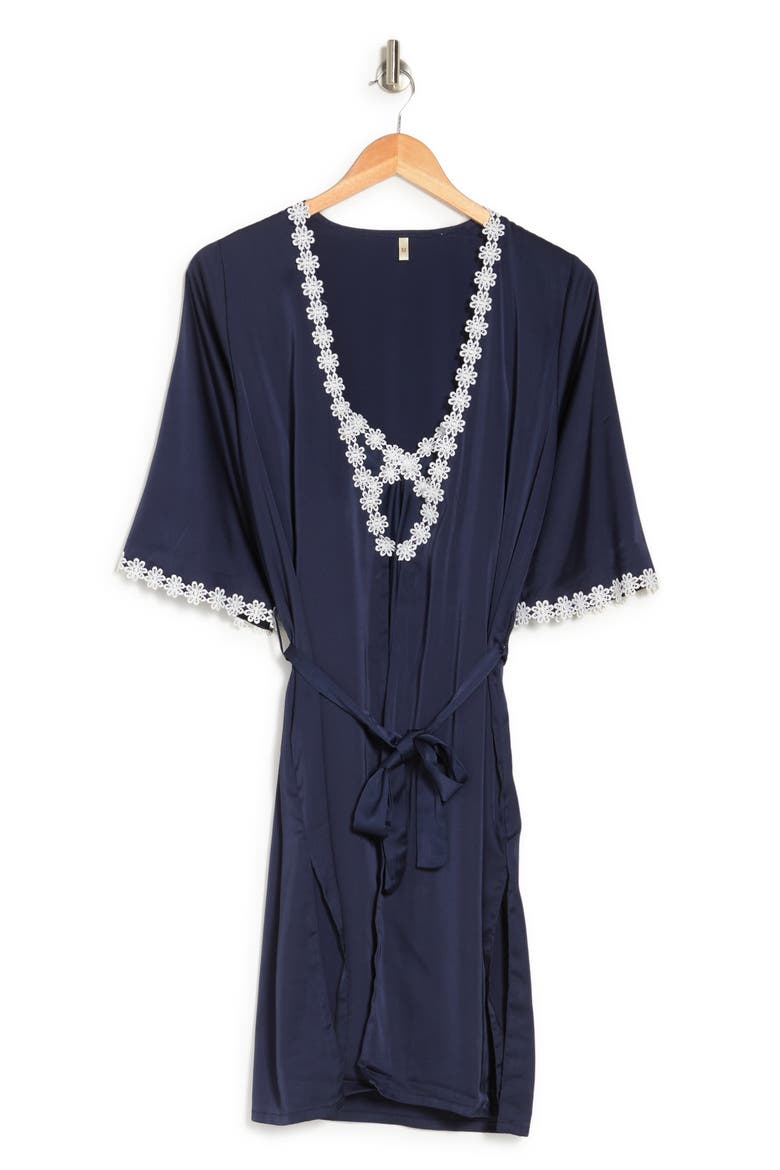 Shower Routine Towel And Robe EAG Luxury Satin Long Robe & Slip Dress (Women) | Nordstromrack