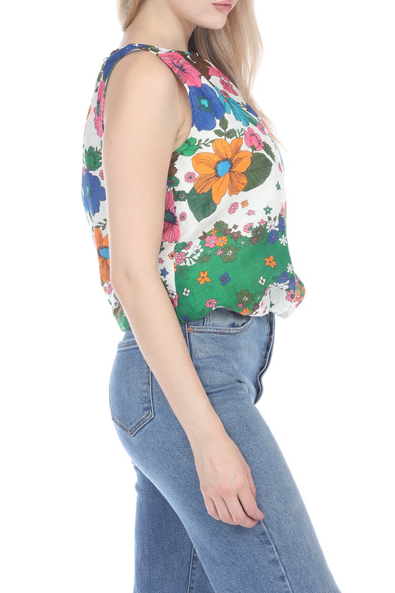 Floral Print Sleeveless Top, Alternate, color, AS IS