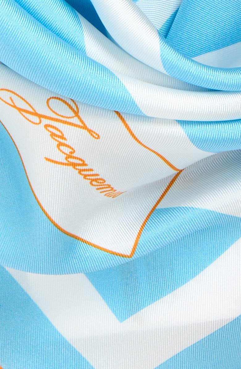 Jacquemus Le Foulard Stripe Silk Scarf, Alternate, color, Print White Blue Stripe 3Hc