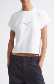 Alexander Wang Shrunken Cotton Logo T-Shirt