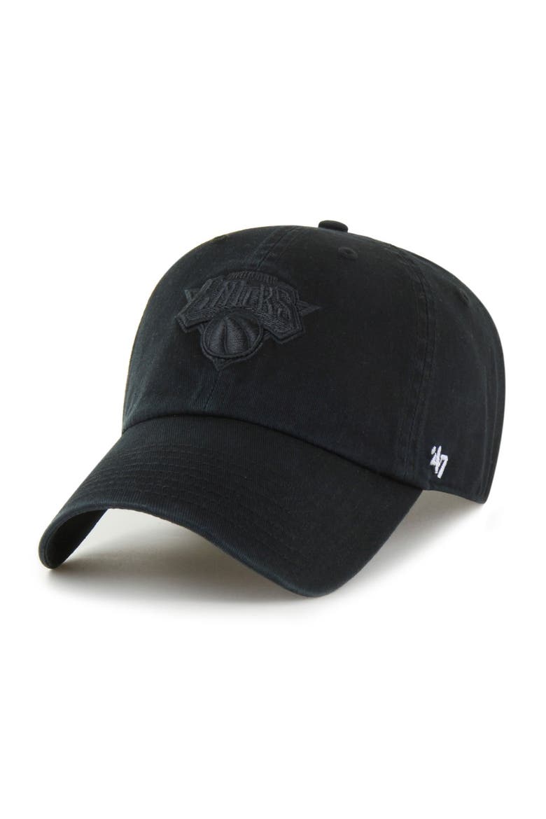 Men's '47  Black New York Knicks Clean Up Adjustable Hat, Main, color, Black