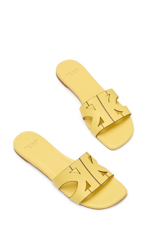 Kate Spade New York Duo Smooth Leather Slide Sandal In Yuzu Jam