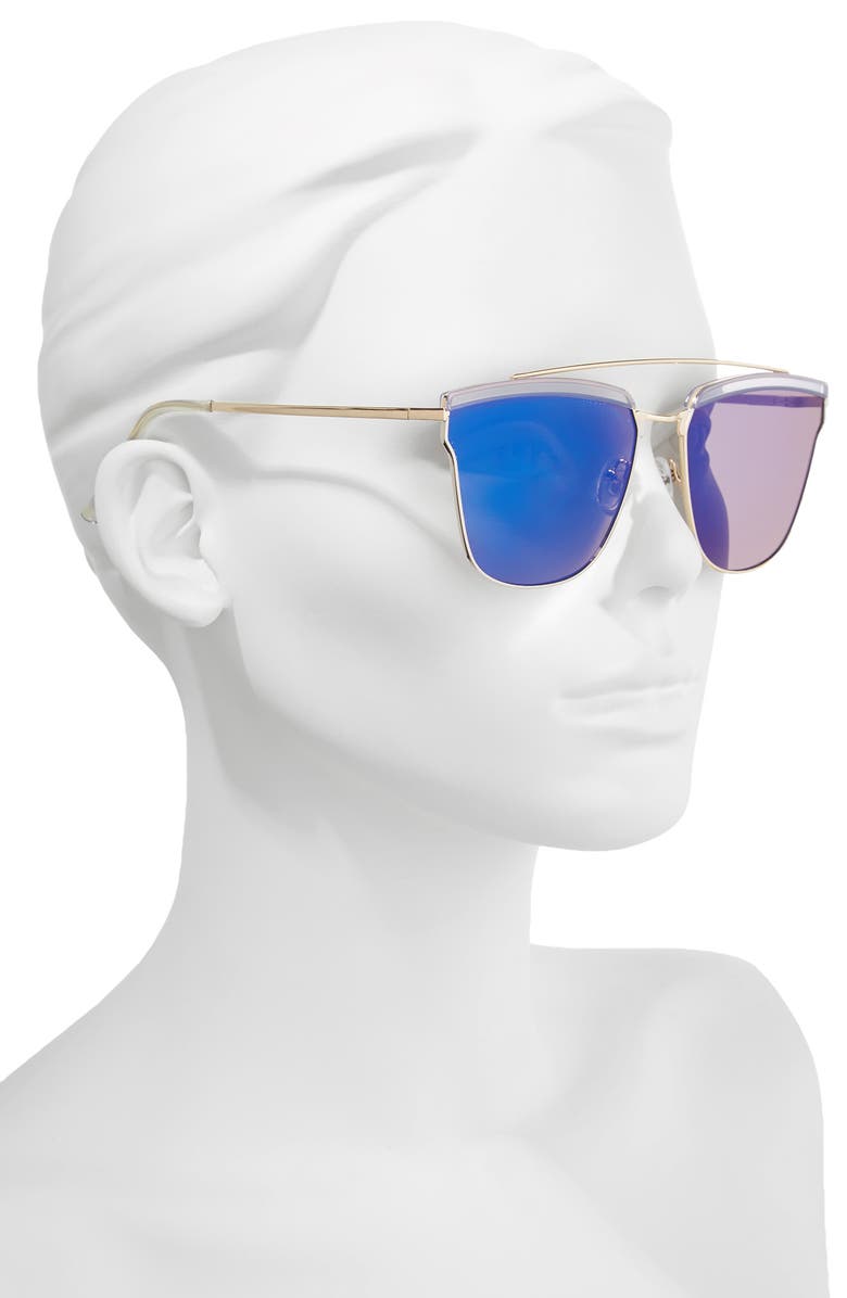 Leith 60mm Mirror Sunglasses, Alternate, color, 