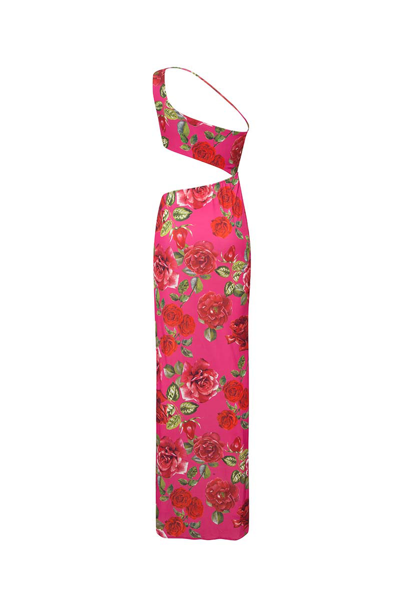 FLAME DRESS, Alternate, color, Printed Fuchsia