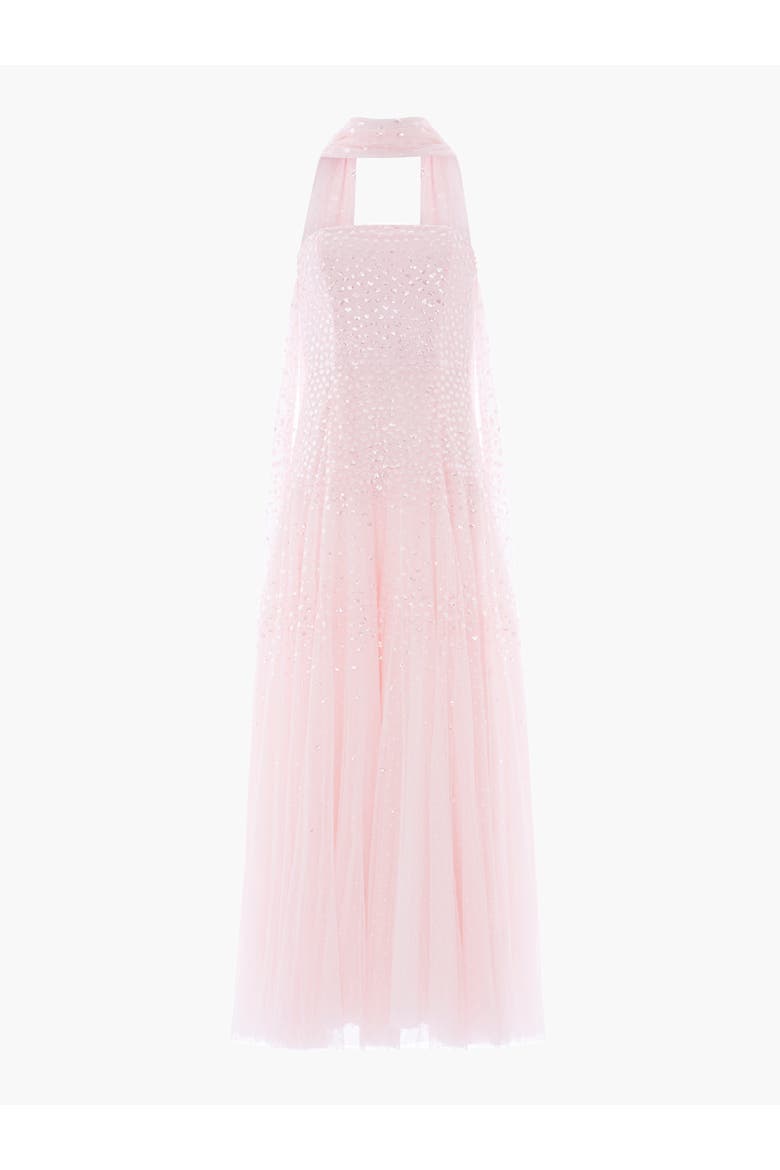 Sunrise Sequin Strapless Cape Gown, Alternate, color, Peony Pink